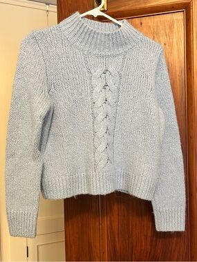 Madewell Cable Knit Mock Neck Crop Sweater